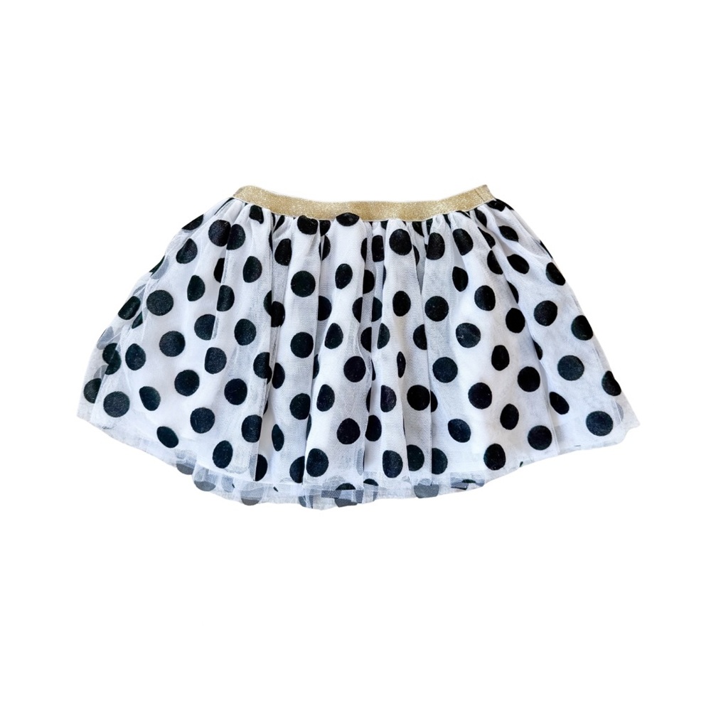 Polka Dot Kids Skirt with Gold Waistband